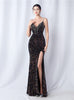 Spaghetti Straps Sequins Beading Prom Dress