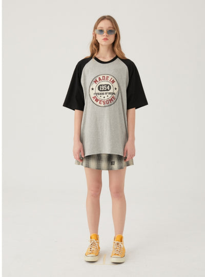 Contrast Loose Short Sleeve T-shirt