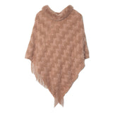 Sequined Solid Color Pullover Knitted Cloak