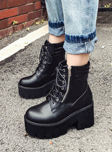 Round-headed Muffin Platform Martin Boots