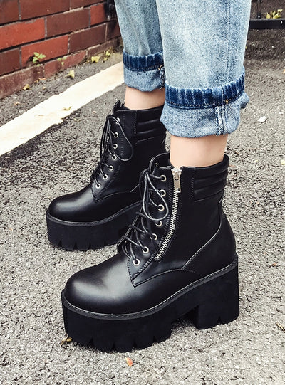 Round-headed Muffin Platform Martin Boots