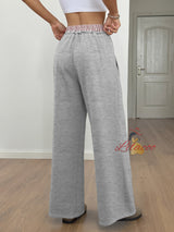 Contrast Stitching Straight Casual Pants