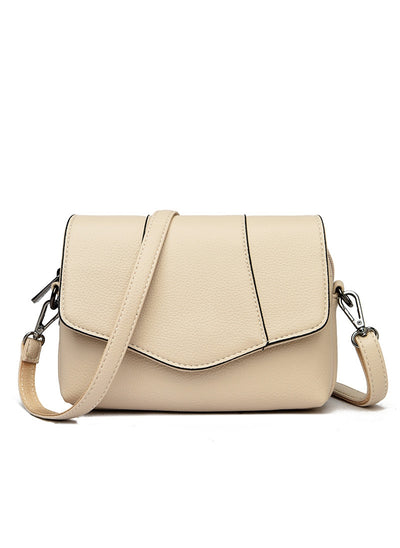 Soft Leather Flip Small Round Shoulder Bag