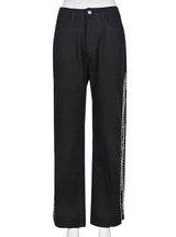 Women Split Chain Jeans