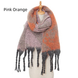 Thick Thick Fringed Five-pointed Star Color Matching Scarf
