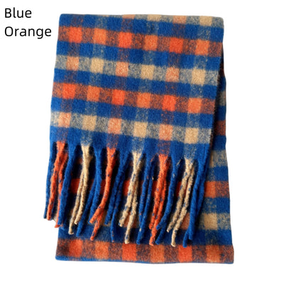 Coarse Beard Plaid Scarf Thickened Warm Shawl