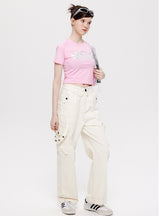 Letter Printed Short-sleeved T-shirt