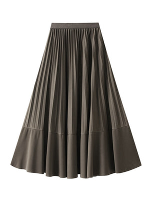Pleated High Waist Slim Skirt