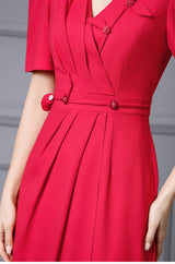 Short Sleeve Pleats Mother Of The Bride Dress