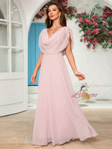 Women V-neck Chiffon Prom Dress