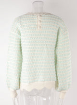 Round Neck Openwork Pullover Sweater