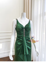 Sexy V-neck Sleeveless Sling Pleated Dress