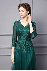 Dark Green Tulle Mother Of The Bride Dress
