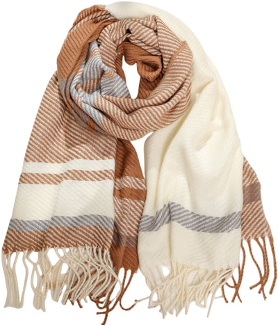 Plaid Fringed Scarf Shawl