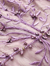 Purple Lace V-neck Mother Of The Bride Dress