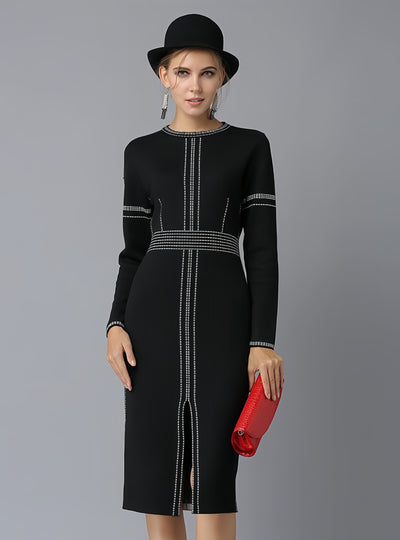 Medium and Long Slim Knitted Sweater Dress