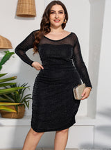 Round Neck Long Sleeve Dress