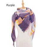 Ribbon Plaid Autumn and Winter Triangle Scarf