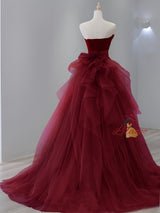 Mermaid Tulle Strapless Prom Dress
