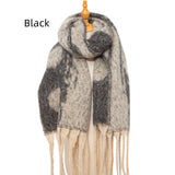 Thickened Jacquard Tassel Polka Dot Scarf