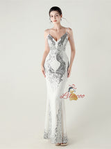 Mermaid Spaghetti Straps Beading Prom Dress