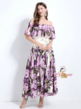 Off the Shoulder Ruffled Slim Dress