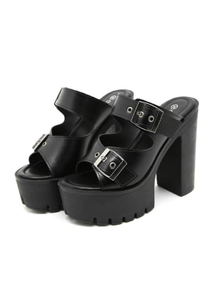 Summer Fishmouth Thick Heels High Heels Sandals