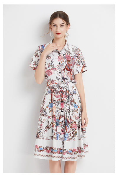 Slim-fit Short-sleeved Shirt Dress