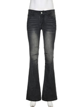 Wrinkle Stitching Low Waist Slim Jeans