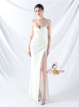 Mermaid Spaghetti Straps Split Prom Dress