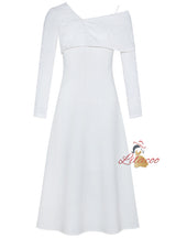 One Shoulder Slim-fit Long Sleeve Dress
