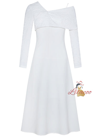One Shoulder Slim-fit Long Sleeve Dress