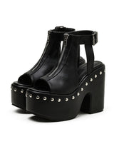 Waterproof Platform Retro Rivet High-heeled Sandals