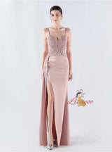 Mermaid Spaghetti Straps Beading Lace Prom Dress