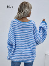 Pullover Striped V-neck Sweater
