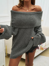 Loose Solid Color Pullover Long Sleeve Sweater