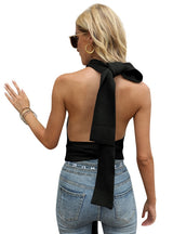Knitted Suspender Backless Solid Color Vest