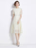 Short-sleeved Silm Waist Lace Dress