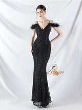 Mermaid Sequins Spaghetti Straps Prom Dress