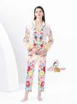 Palace Printed Long-sleeved Shirt+Wide-leg Pants Two-piece Suit