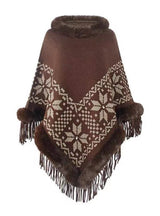 Fringe Knit Pullover Shawl Cloak