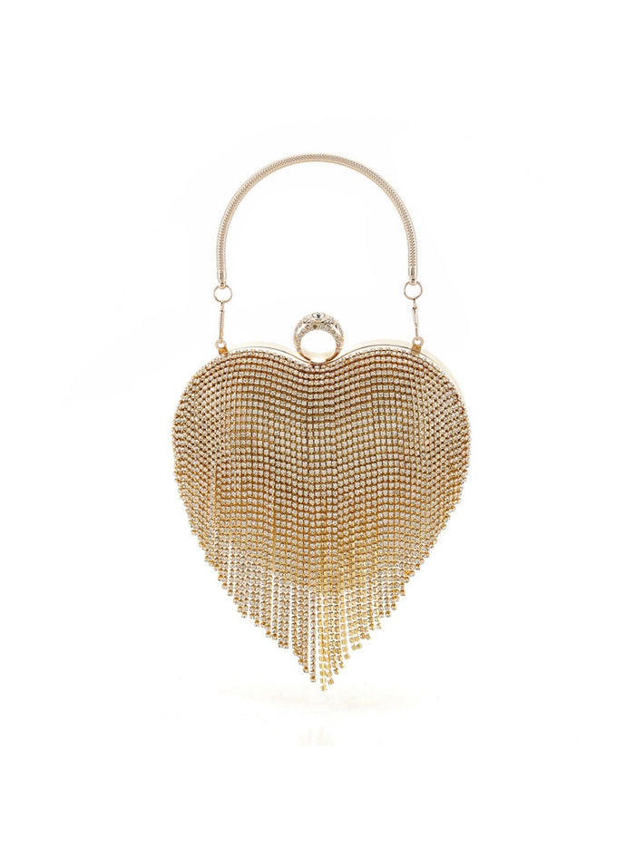 Heart Brick-inlaid Clutch Women's Bag
