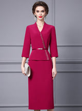 Purple Short Sleeve Mother Of The Bride Dress