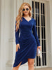 Sexy Velvet V-neck Split Irregular Dress