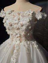 White Tulle 3D Appliques Homecoming Dress