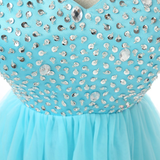 Blue Sweetheart Beading Homecoming Dress