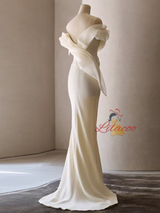 Ivory Mermaid Off the Shoulder Wedding Dress