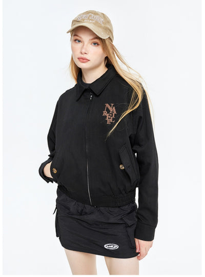 Lapel Baseball Uniform Casual Jacket