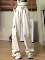 Multi-pocket Buttoned Slacks Pant