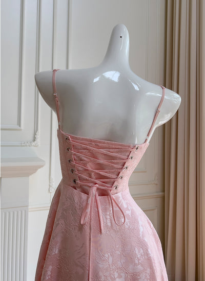 Pink Sleeveless Suspender Dress